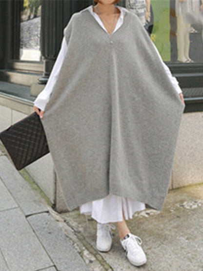 Damen-Freizeitkleid, lässig, weich, gestrickt-4