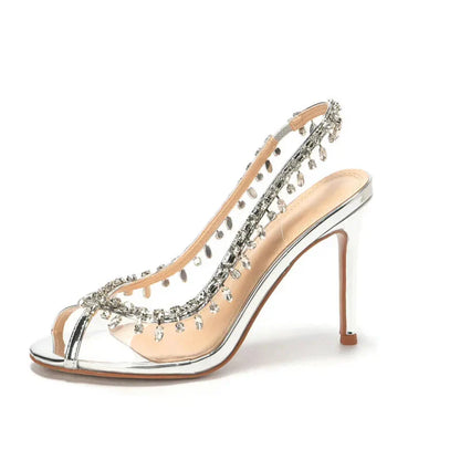 Damen-Sandalen, Slingback-Absatz, PVC-1