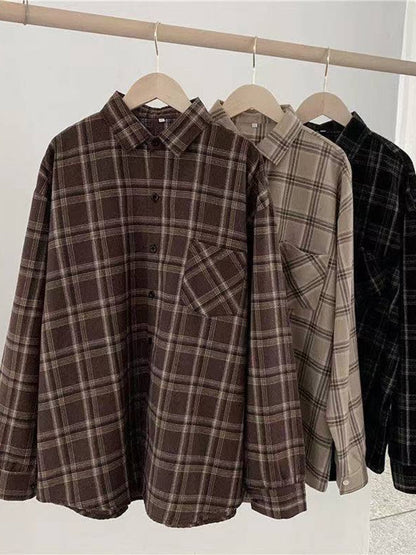 Damen-Hemd, klassisch, kariert, Polyester und Baumwolle 4