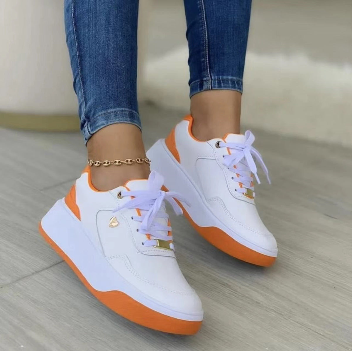 Damen Sneakers Modernes Design Voluminöse Sohle Textil und Synthetik-5
