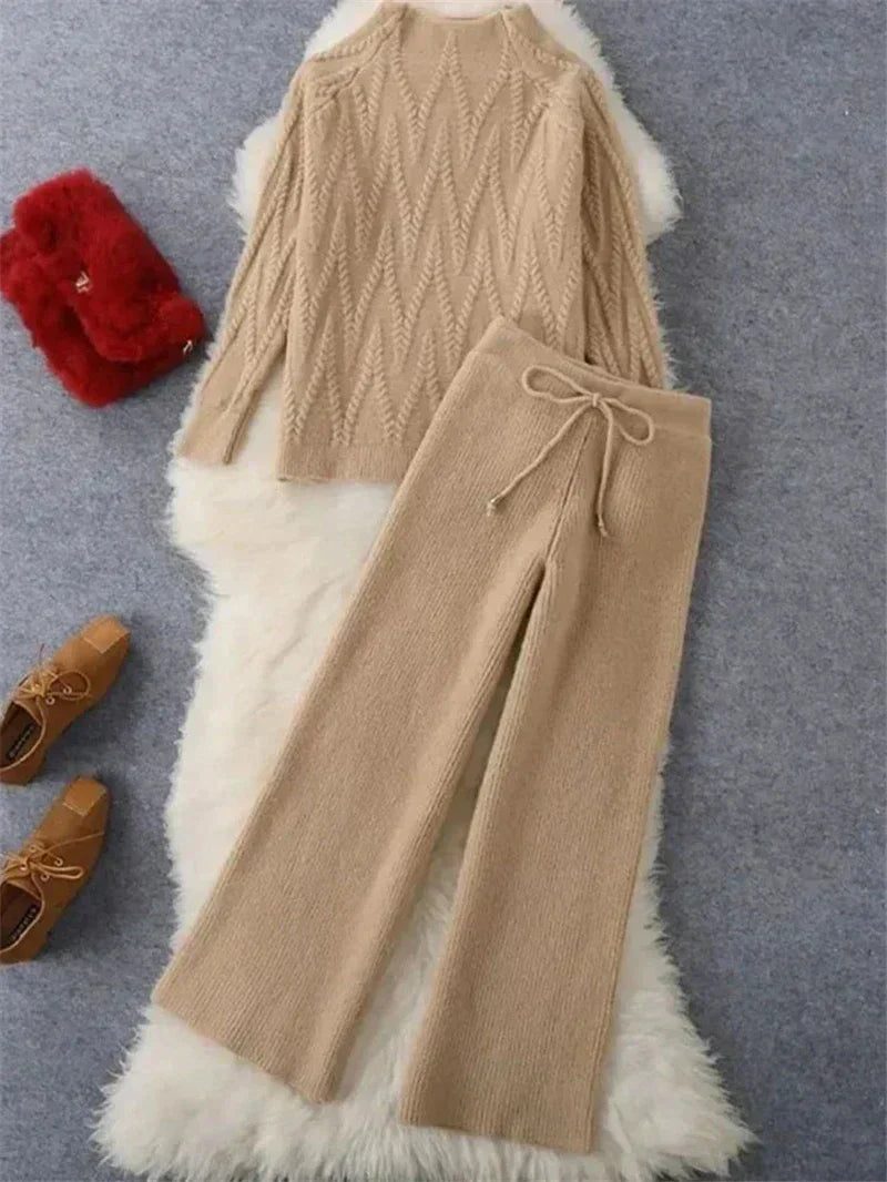 Variant image for Damen Winter-Set Gestrickt Weich Wolle-16