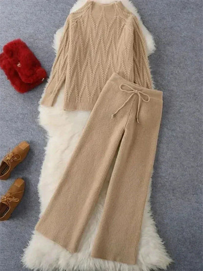 Variant image for Damen-gestricktes Set, elegant, weiches Gewebe-4