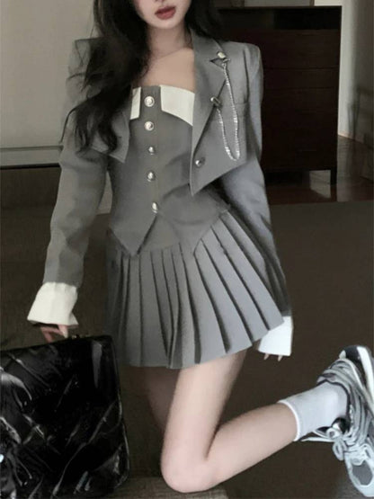 Damen A-Linien Rock-Set Elegantes Polyester-2