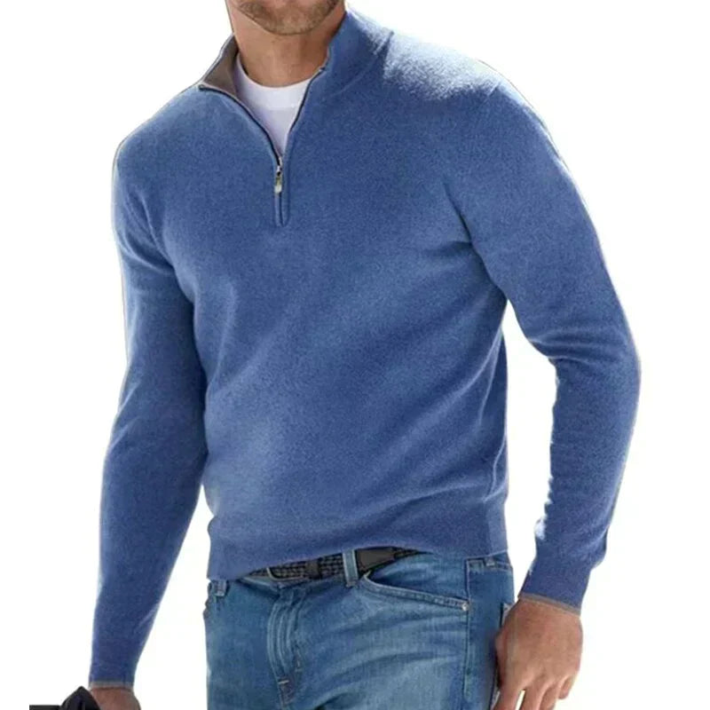 Herren-Pullover, mit Reißverschluss, Strick, Material Elegantes, Komfort-6