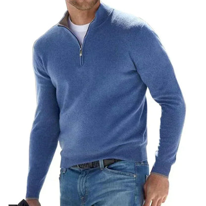 Herren-Pullover, mit Reißverschluss, Strick, Material Elegantes, Komfort-6