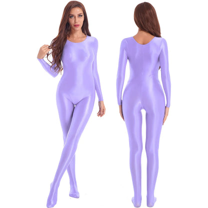 Variant image for Damen-Jumpsuit Monochrom Langarm Lycra Nylon Elasthan-3