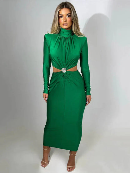Variant image for Damen-Kleid, lange Ärmel, gemustertes Polyester-1