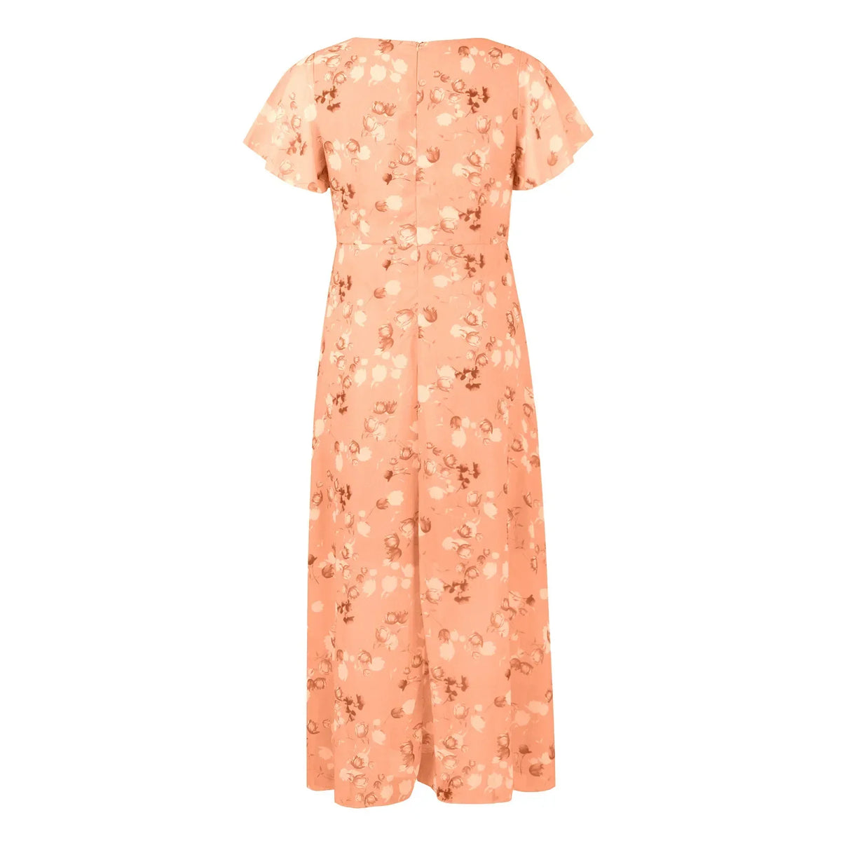 Damen-langes Kleid, fließendes Polyester-3
