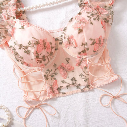 Damen-Lingerie-Set, Blumenmustes Polyester, Acetat, Viskose-6