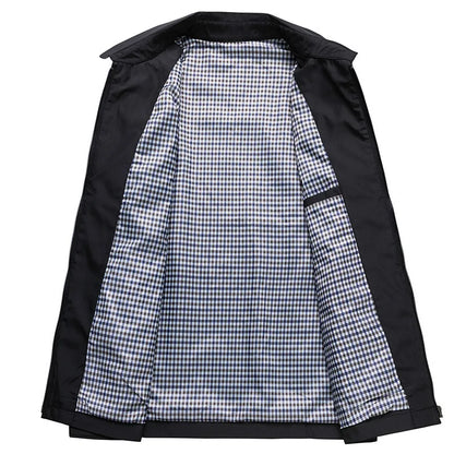 Herrenjacke, klassischer Stil, leichter Stoff, für Herbst- und Frühlingssaison-3