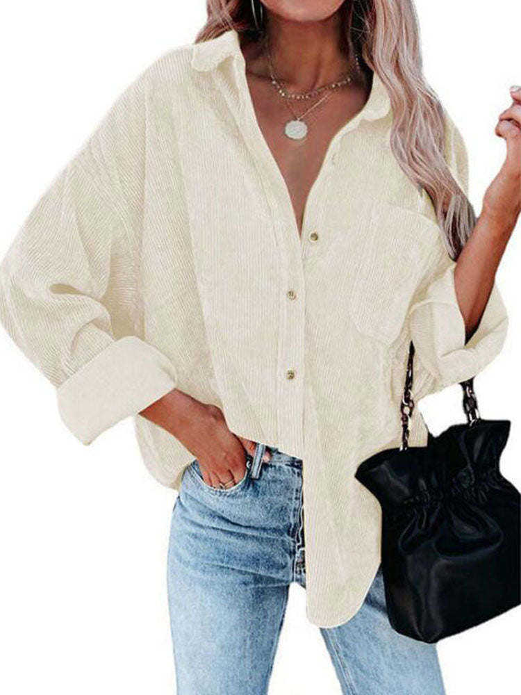 Variant image for Damen-Mantel Polo-Stil Cord Polyester und Baumwolle-21