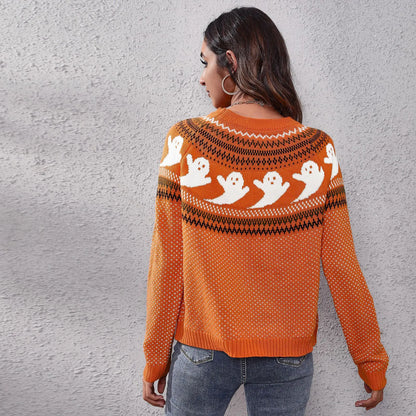 Damen-Pullover, Vintage Halloween weiche Materialmischung-2