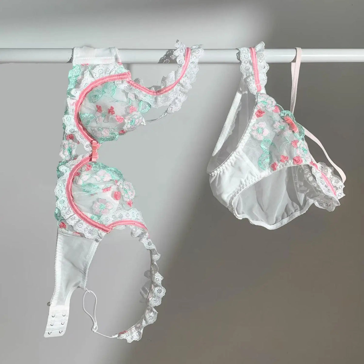 Damen BH Set Geblümte Muster Baumwolle Polyester-2