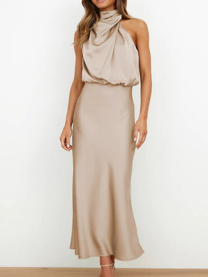 Damen-Maxikleid, A-Linie, Synthetikfaser, mit Offenem Schulterband-4