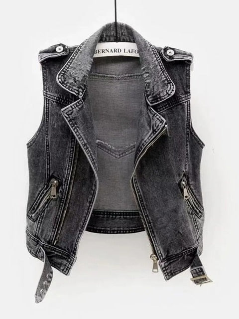 Damen-Jeansweste Cowboy-Stil Gebleichter Denim Ergonomisches Design 6