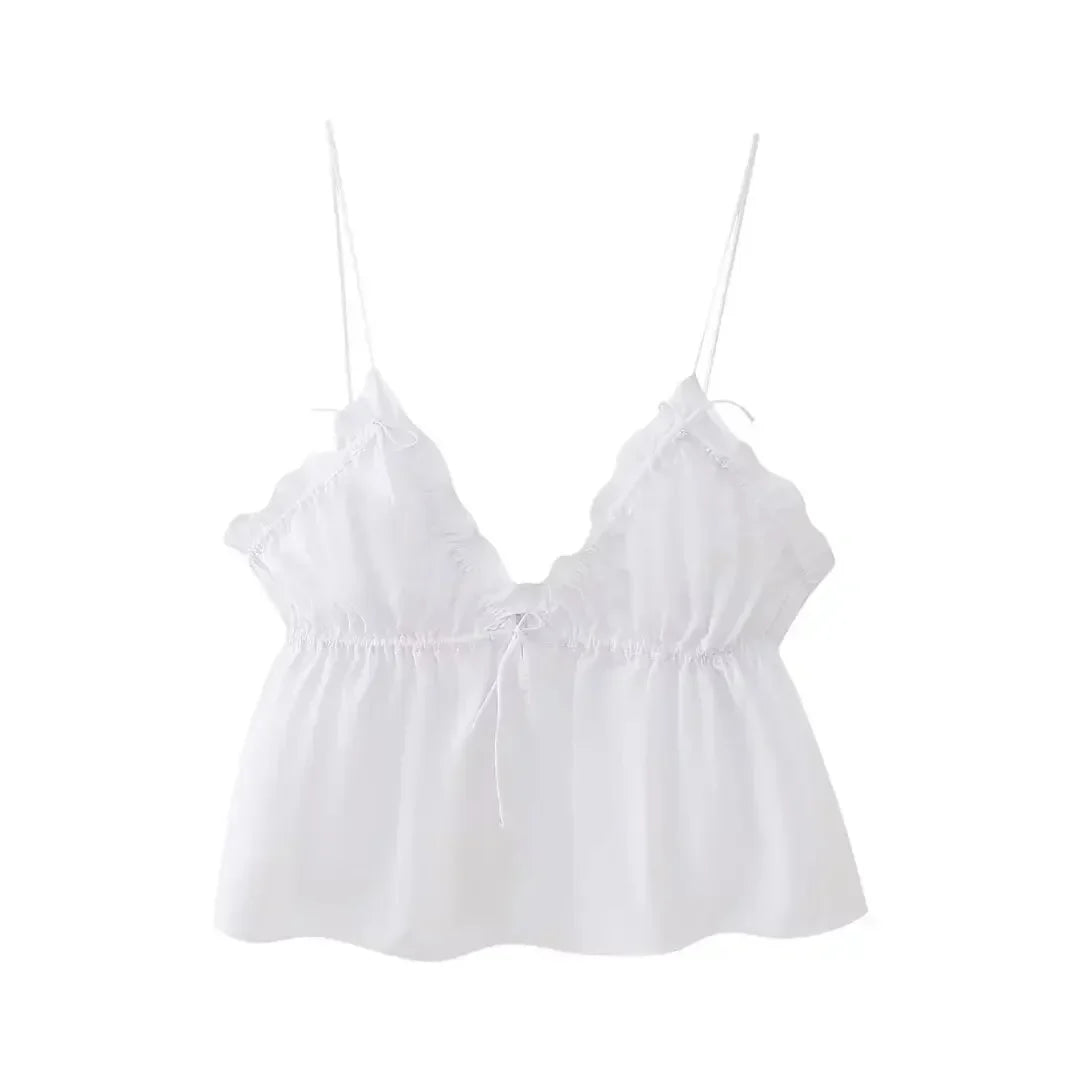 Damentop mit Schnürung und plissiertem Design, Party-Top, 100% Polyester 8