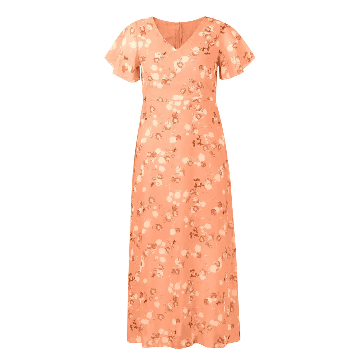 Damen-langes Kleid, fließendes Polyester-2