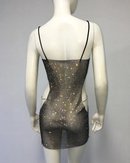 Damen-Minikleid, Spaghettiträger, Polyester, lässige Passform-5