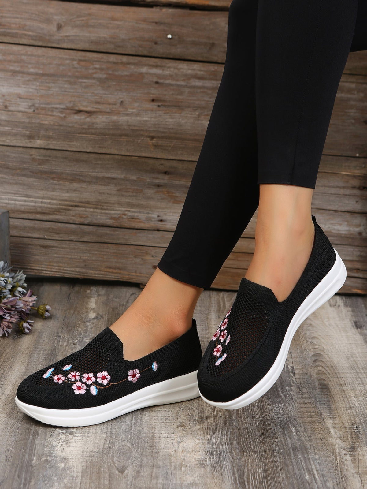 Damen-Slip-On-Schuhe, trendig, bedruckter Textil-5