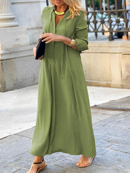 Damen-Kleid, langärmlig, elegantes Design, weich, Stoff-5