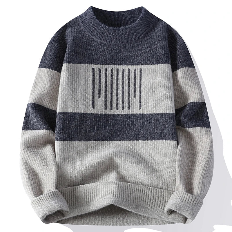 Damen-Strickpullover, gestreift, mit Rundhalsausschnitt, aus 100% Acryl-3
