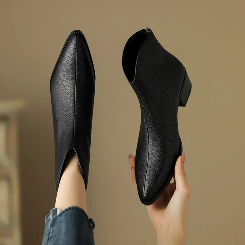 Damen-Stiefel, Spitz, Leder, schickes Design, nachhaltige Gummisohlen-4