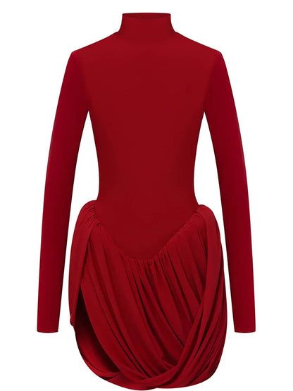 Damen-Kleid, figurbetont, zeitlos, Rollkragen, Polyester-6