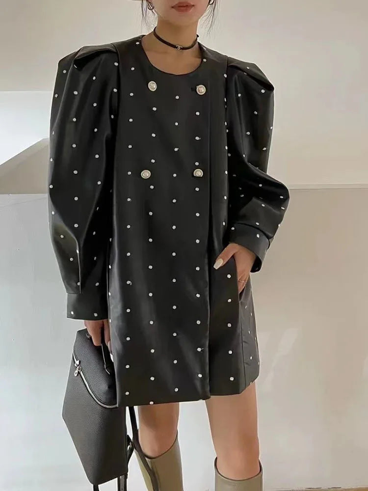 Weiße Damenbluse, langärmelig, aus Polyester mit DUP-Muster-4