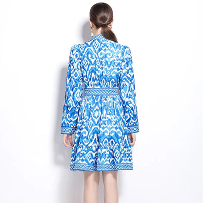 Damen-Minikleid mit Print-Design aus Baumwolle und Polyester-5
