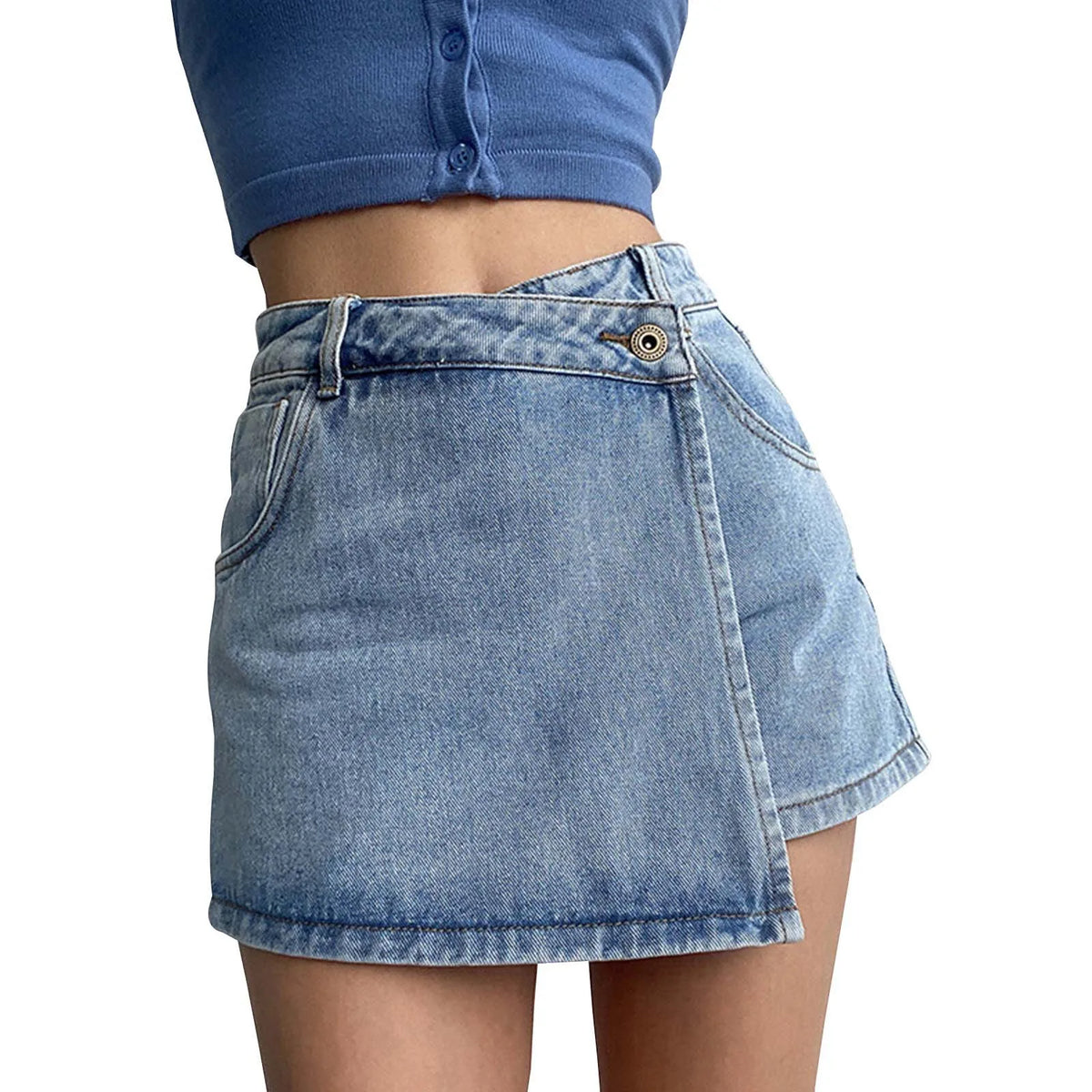 Damen A-Linien Rock Vintage Denim-4
