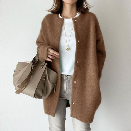 Variant image for Damen-Lange Strickjacke, Gestricktes Acryl-7