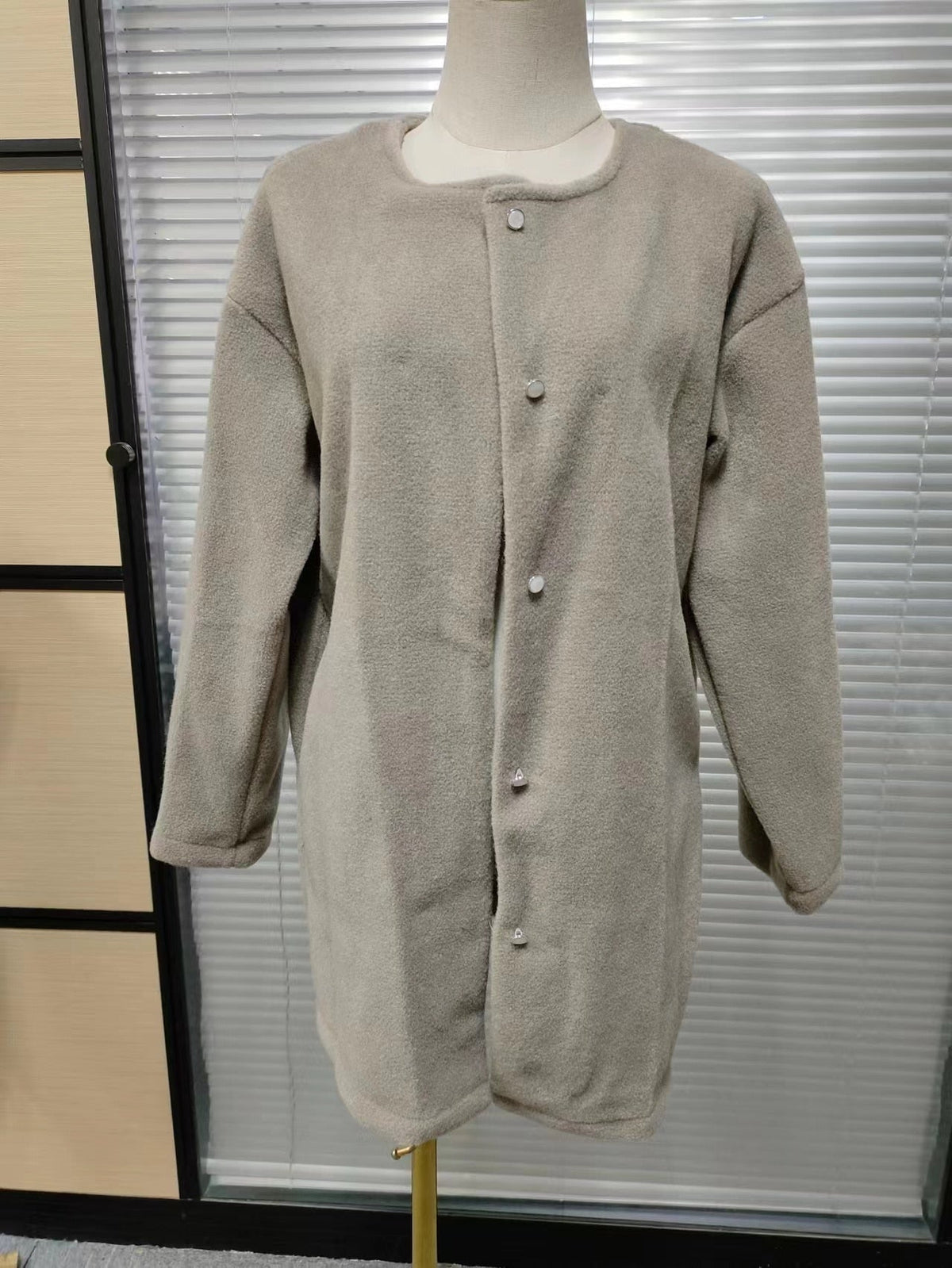 Damen-Lange Strickjacke, Gestricktes Acryl-6