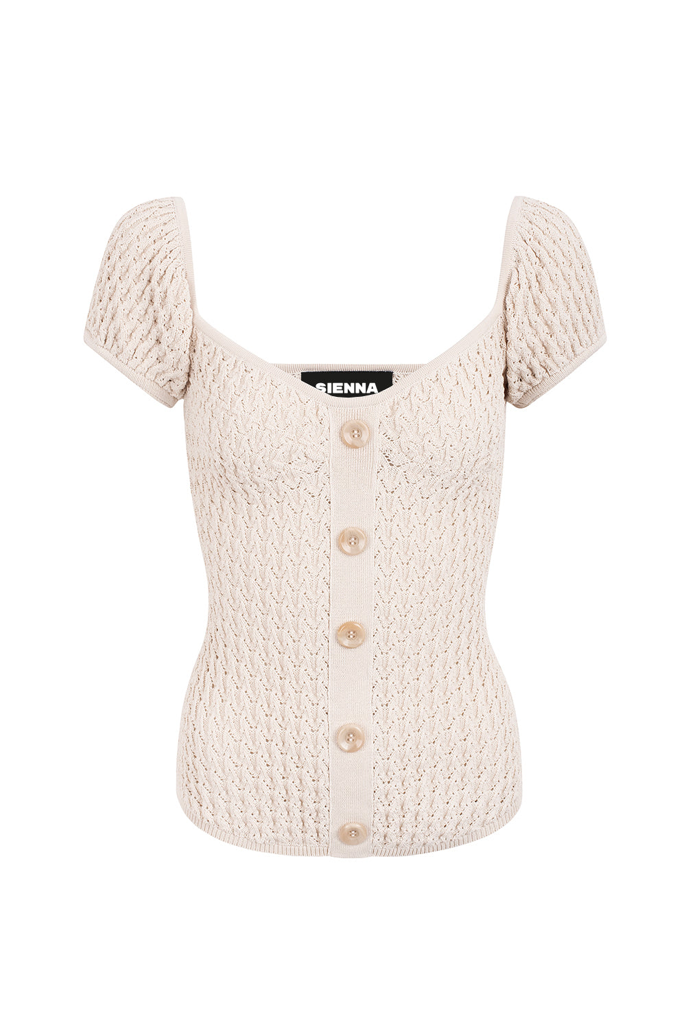 Damen-Strickbluse, kurze Ärmel, Viskose, Nylon-3