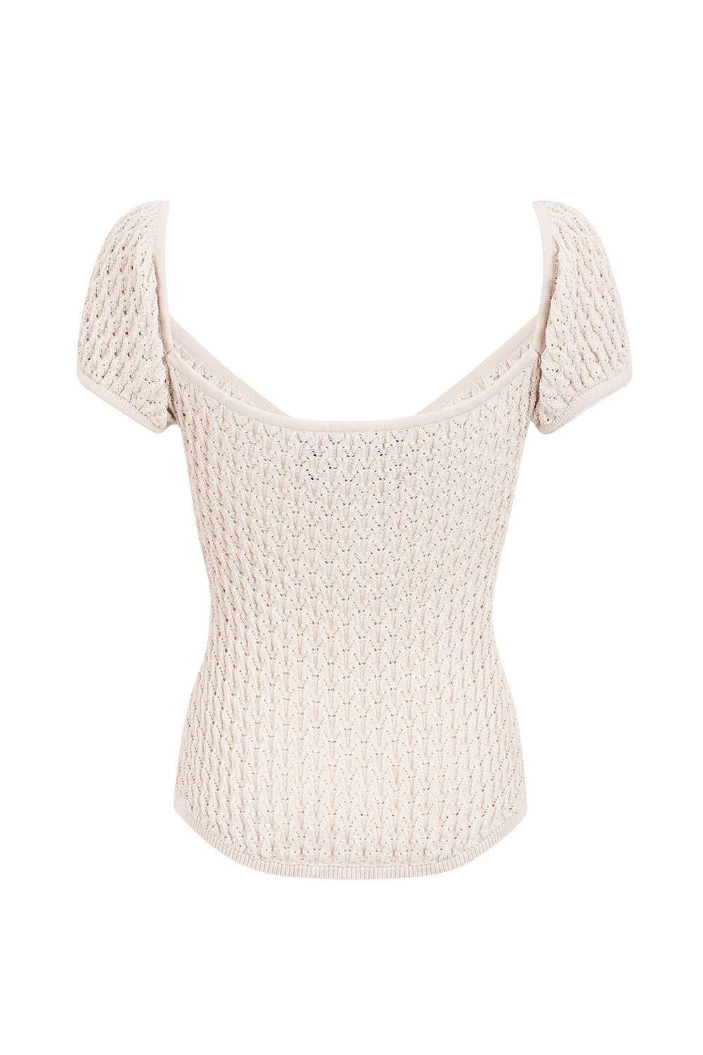 Damen-Strickbluse, kurze Ärmel, Viskose, Nylon-5