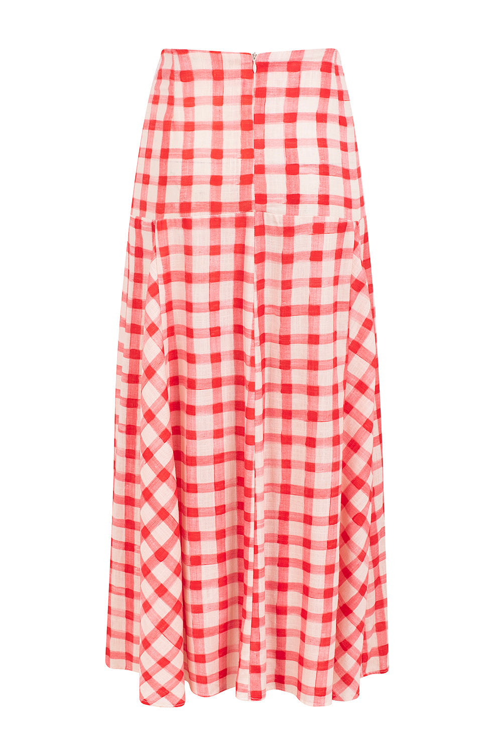 Damen-Rock, hohe Taille, Retro, Vichy, 77%, Viskose, 23%, Leinen-6