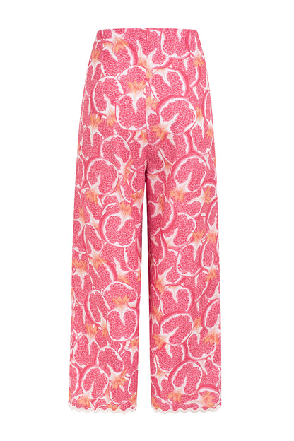 Damen-Chinohose mit Granatapfelmuster, 100% Baumwolle-5