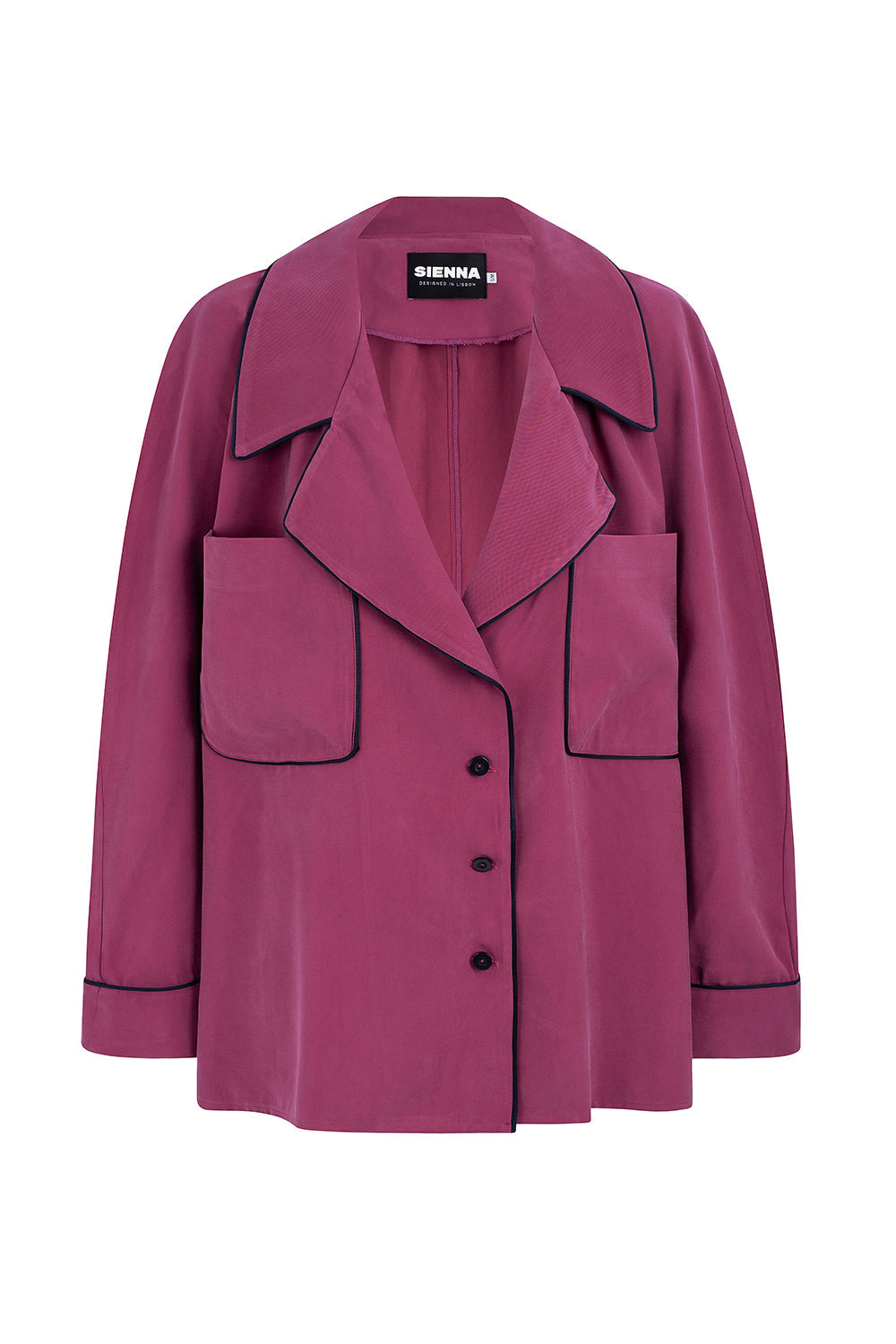 Damen Oversized Hemd mit auffälligem Kragen und Taschen Viskose-5