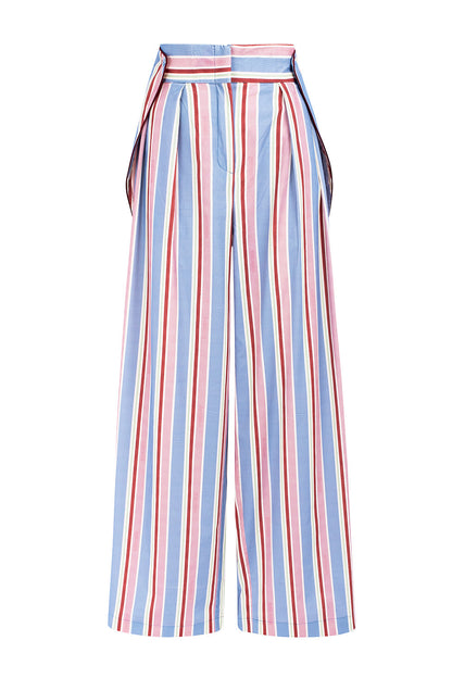 Stilvolle Damenhosen mit hoher Taille und Schlitztaschen aus 100% Baumwolle-4