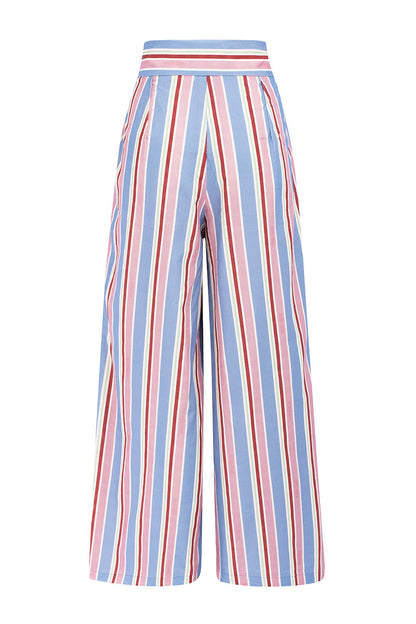 Schicke Damenhosen mit hoher Taille und Münztaschen aus 100 % Baumwolle-5