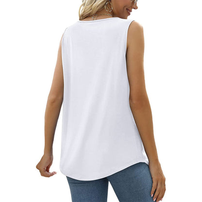 Ärmelloses Damen-Top mit viereckigem Ausschnitt aus Baumwolle – Normale Passform für lässige und elegante Anlässe 4