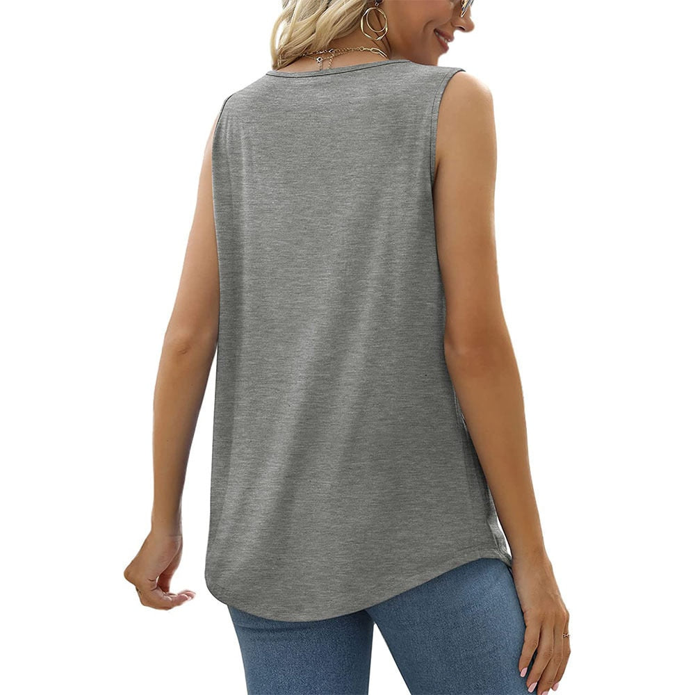 Ärmelloses Damen-Top mit viereckigem Ausschnitt aus Baumwolle – Normale Passform für lässige und elegante Anlässe 5