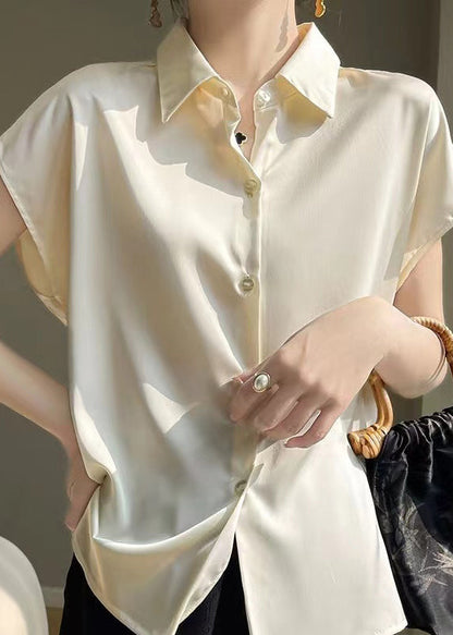 Weiße Bluse Damen modern lässig 100% Baumwolle-1