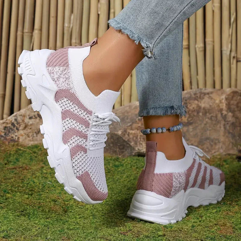 Damen-Sneakers, sportliches Mesh, Design, Polyester-2