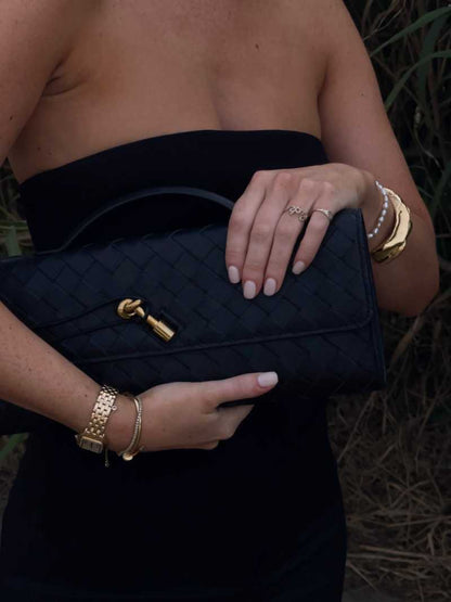 Damen-Handtasche, minimalistisches Leder, elegant, für den Alltag und Fest-4