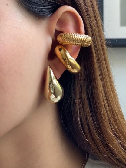 Damen-Ohrringe, elegant, 14k Goldplattierung-2