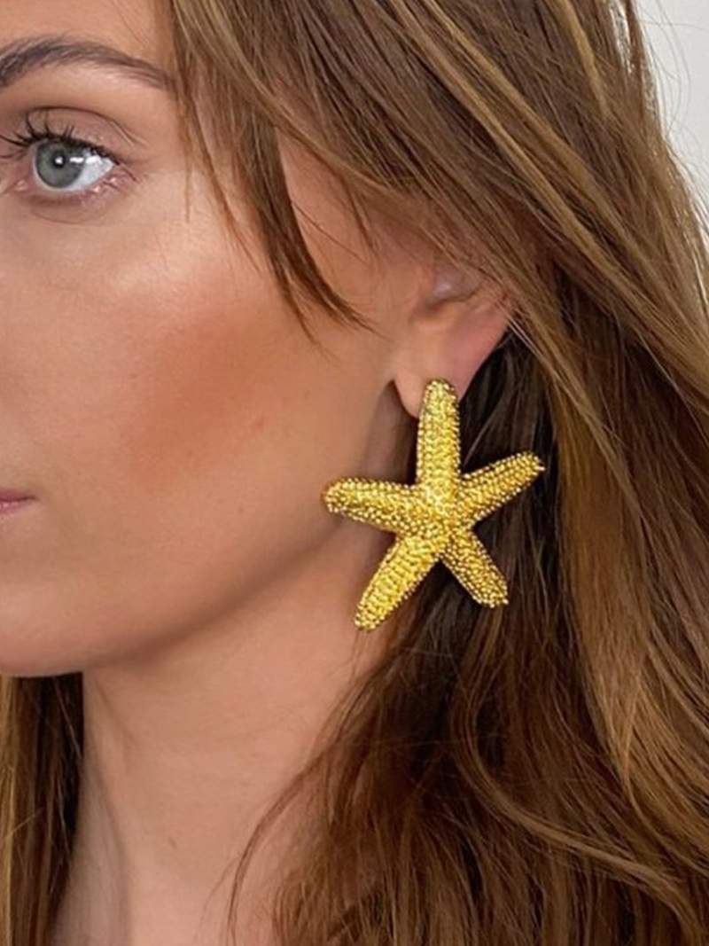 Damen-Goldohrringe, Meeresthema, elegante Metalle 2