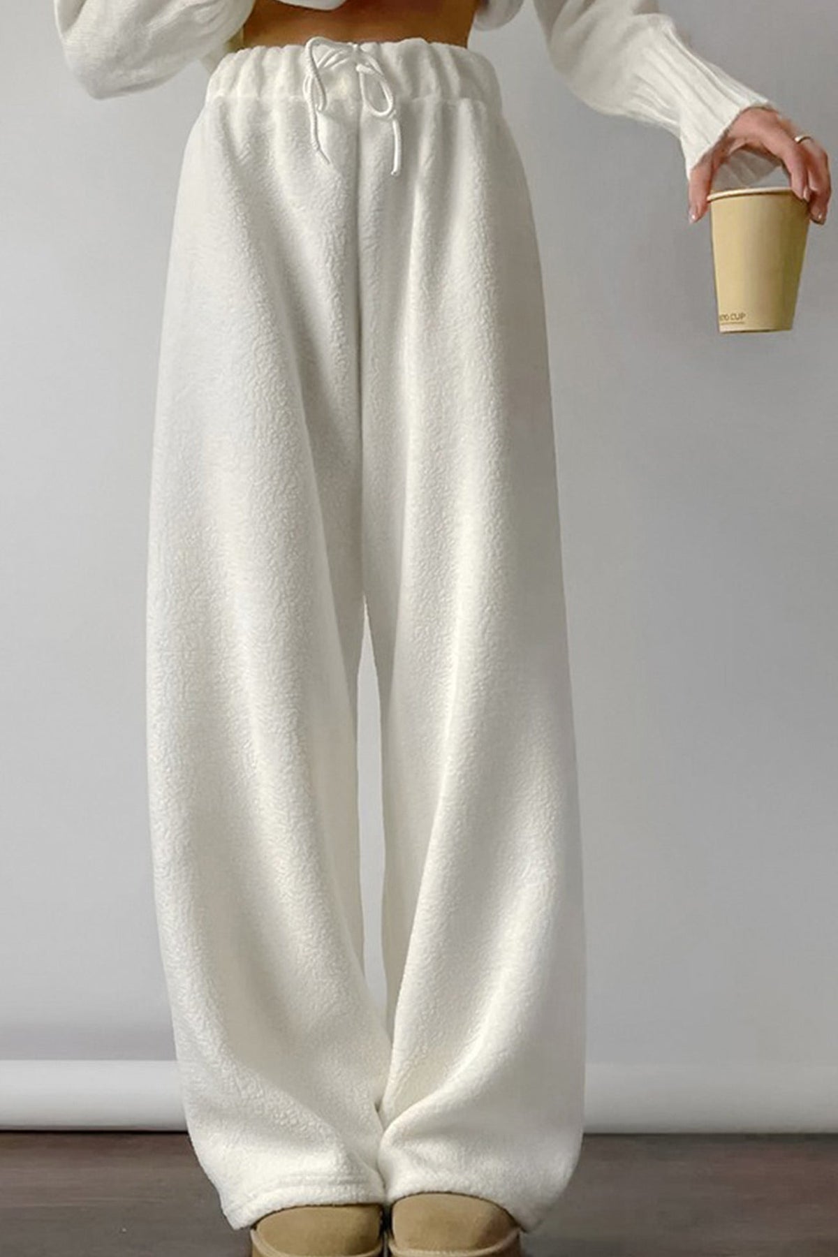 Damen-Fleecehose, elastischer Bund, weiches Fleece-Material-3