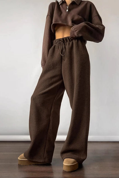 Damen-Fleecehose, elastischer Bund, weiches Fleece-Material-4