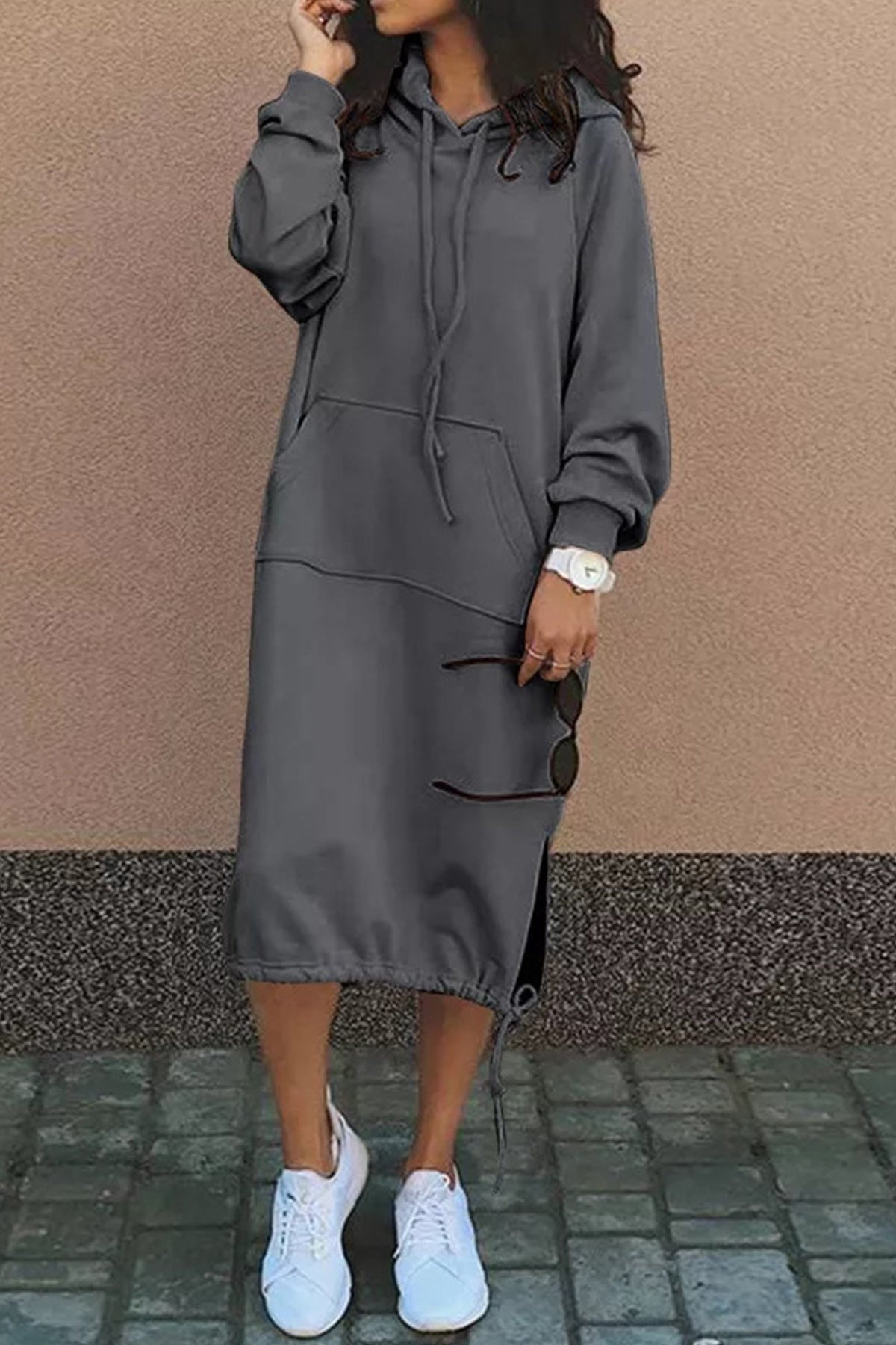 Damen-Hoodie Klassisch Baumwolle Lässig-6