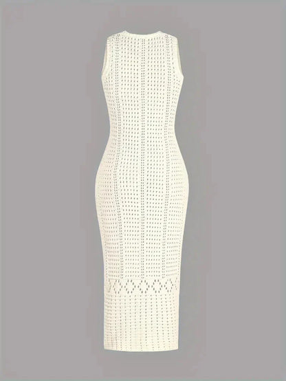 Beiges Midi-Kleid für Damen aus locker geschnittenem Polyester mit Blumenmuster – S bis L 6